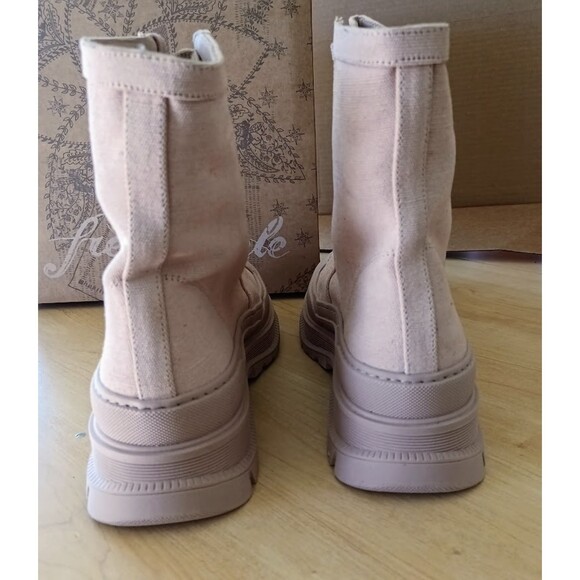 Free People Camp Out Canvas Lace Up Combat Boots Women's Size 10 EU 40 NIB - Picture 5 of 11